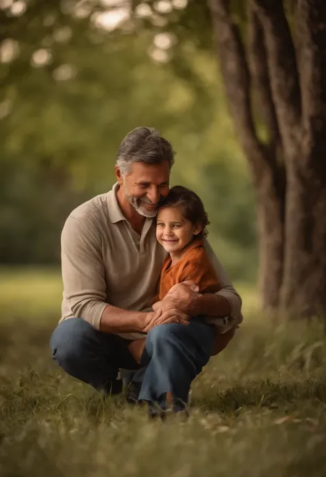 Portrait of a father: loving eyes, kind smile, wise and gentle face ...