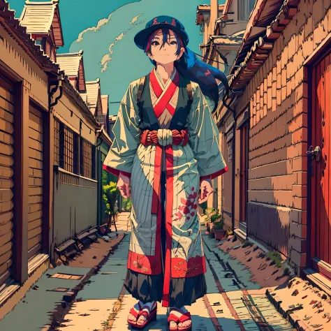 sasuke from naruto dressed in traditional japanese clothes 2d anime style, --auto --s2