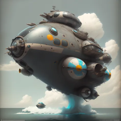 concept art kCuteT4nk stealthy atompunk hovercraft