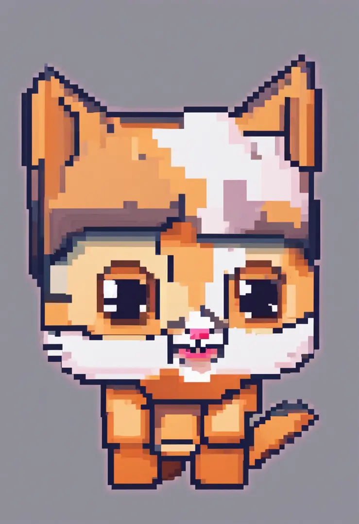 Cute kitten in pixel art,Kittens,Frolicking kitten,3D pixel art 4K wallpaper. Incredible pixel art details. Pixel art. steam wave. Detailed Unreal Engine pixel art,"Generate cute kitten pixel art,This kitten is bright in color.,Hope you're in an adorable p...