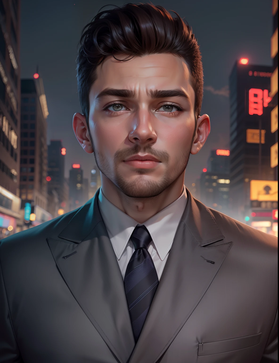 Hintergrund ändern,Stadtnachthintergrund, Hübscher Junge, Realistisches Gesicht,echtes Gesicht,8k, ultra-realistisch