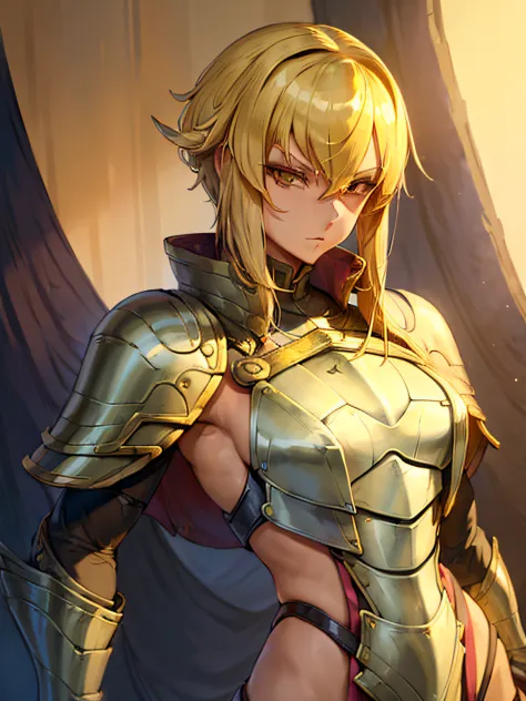 1 girl, (((commander outfit))) ,(yuan-ti)), snake face, (((snake skin))),((full paladin armor)), ((flat chest)),yellow hair, sho...