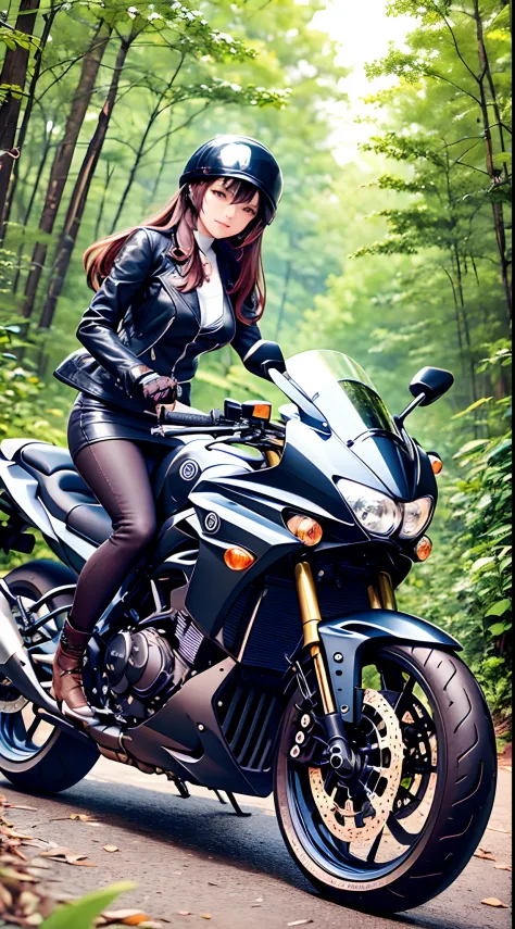 Check out this generation from @inctu4ciku6q: "Very attractive woman sitting on a motorcycle. The bike is Yamaha. In the backgro...