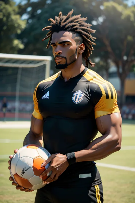 jogador de futebol, homem negro, cabelos brancos