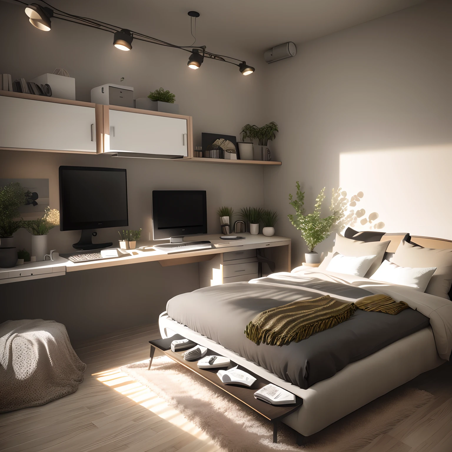 modern bedroom design, photorealistic, 4K