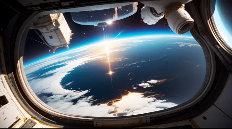 Space as seen from the window of the International Space Station