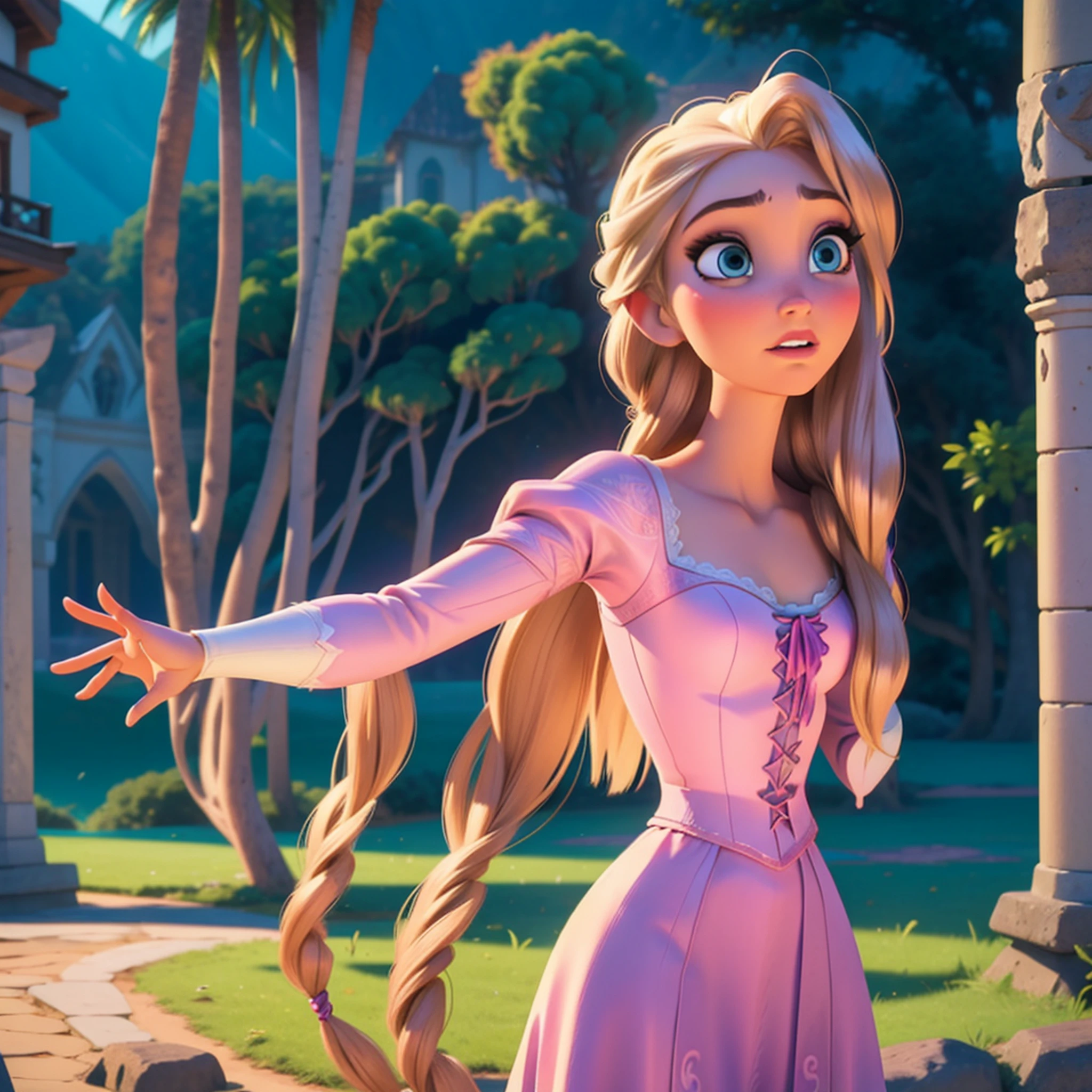 A close up of a cartoon character in a pink dress - SeaArt AI