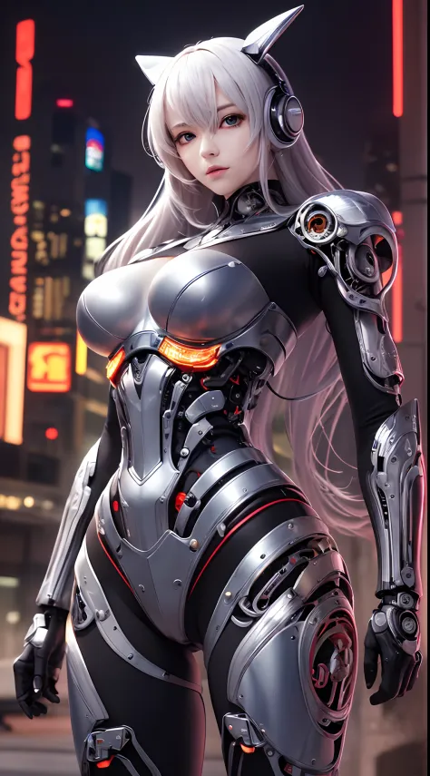 ((Finest quality)),(超A high resolution),(ultra-detailliert),((Best Anime)),sharpnes,Clair,Art with astounding depictions, Electromechanical,(android,Body fused with machine,Mechanical parts exposed from the body,Cables connected throughout the body)