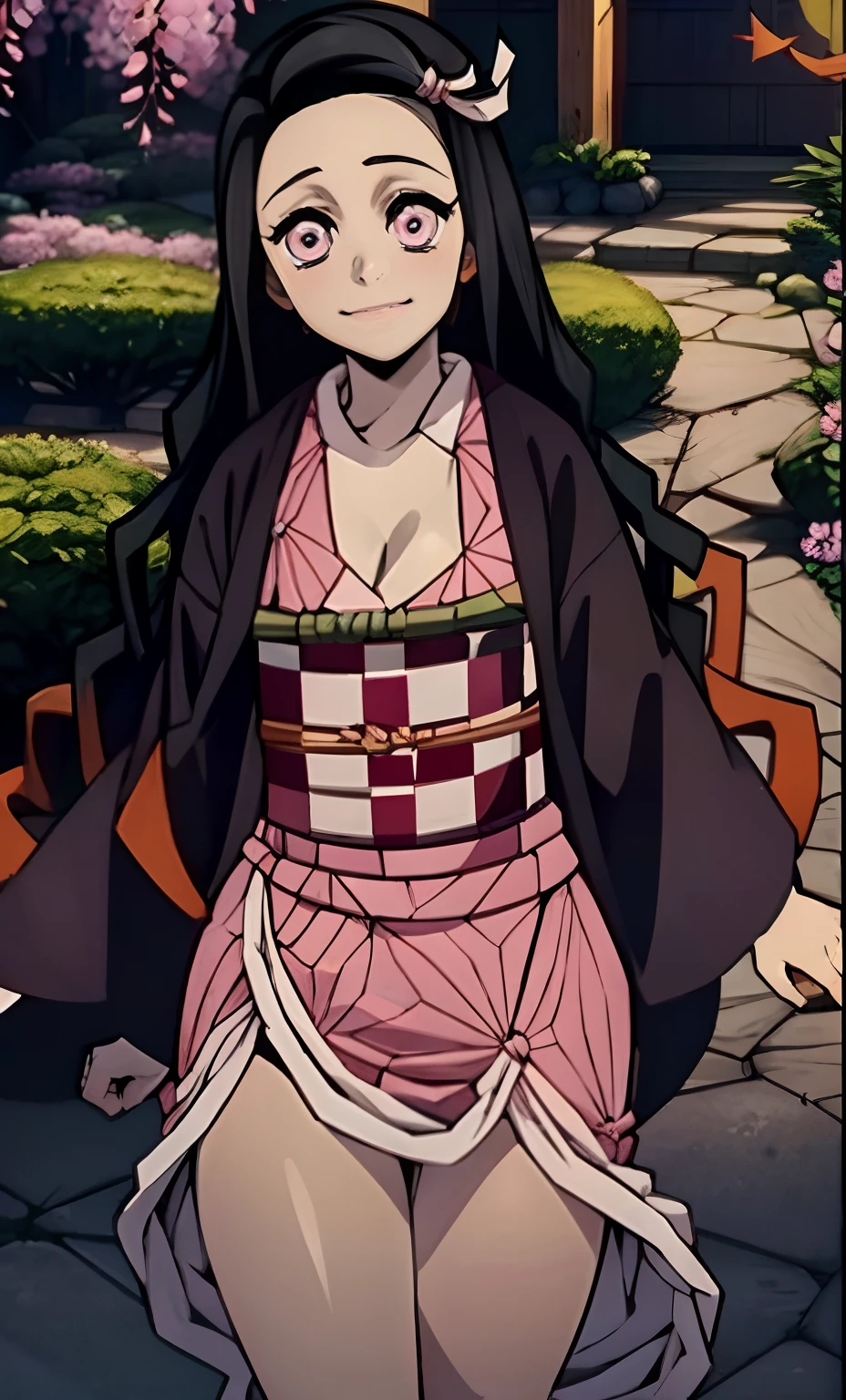 Anime girl in a kimono outfit posing for a picture - SeaArt AI