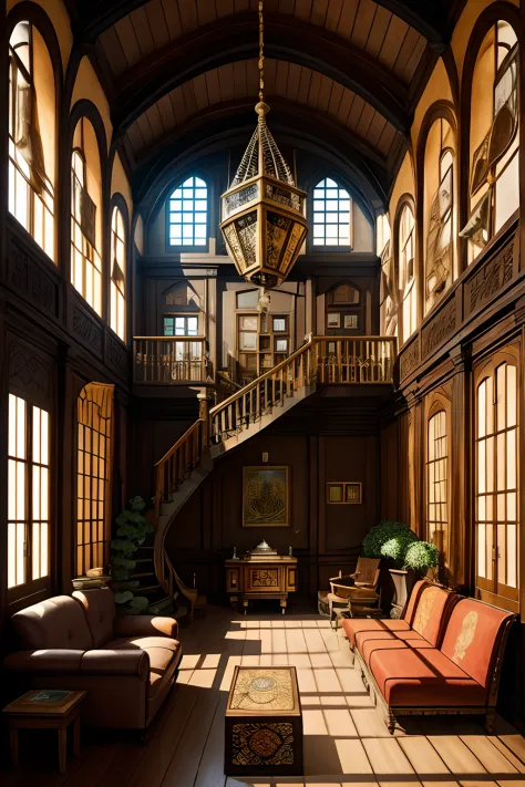 fantasy room by MC Escher, furniture by wes anderson and Ellen Jewett