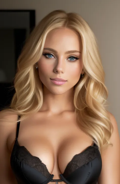 blond woman in black bra with blue eyes and long hair, beautiful blonde woman, beautiful blonde girl, a gorgeous blonde, blonde beautiful young woman, portrait of nicole aniston, beautiful female model, blonde woman, blonde and attractive features, sexy gi...