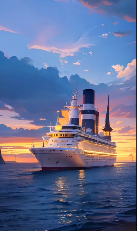A fantasy cruise in an ocean, luxury, printable, 8k --auto