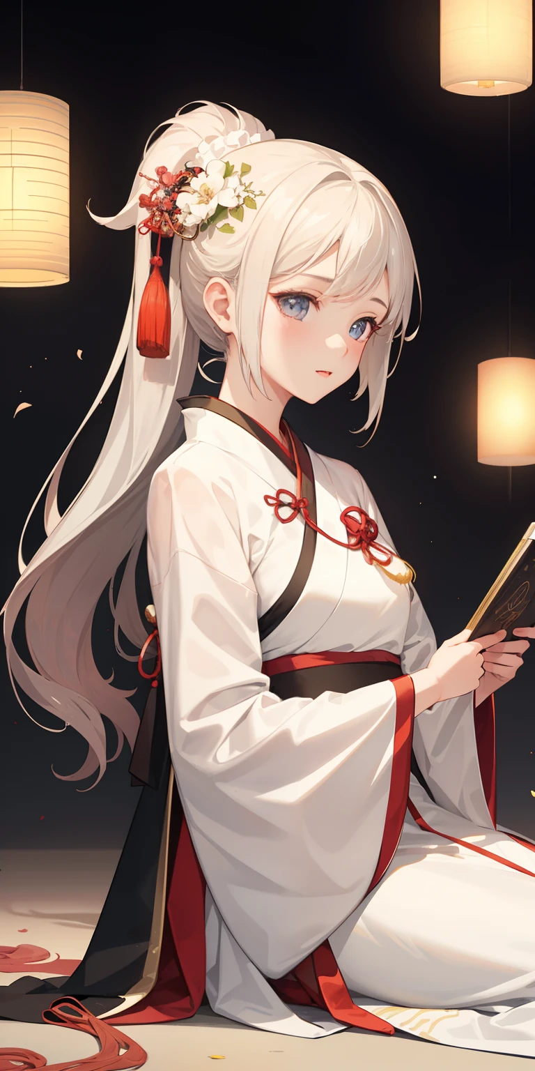 1girl, (hanfu), glowing, sidelighting, wallpaper,