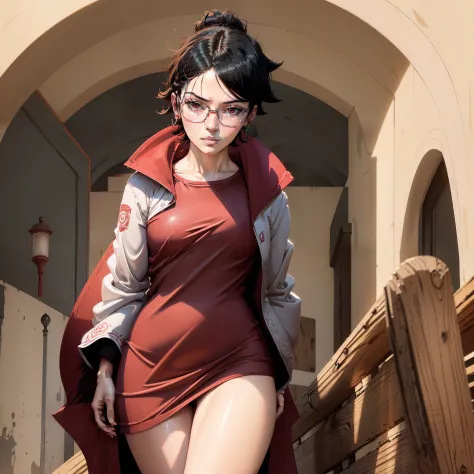 Sarada wears the 4th Hokage robe