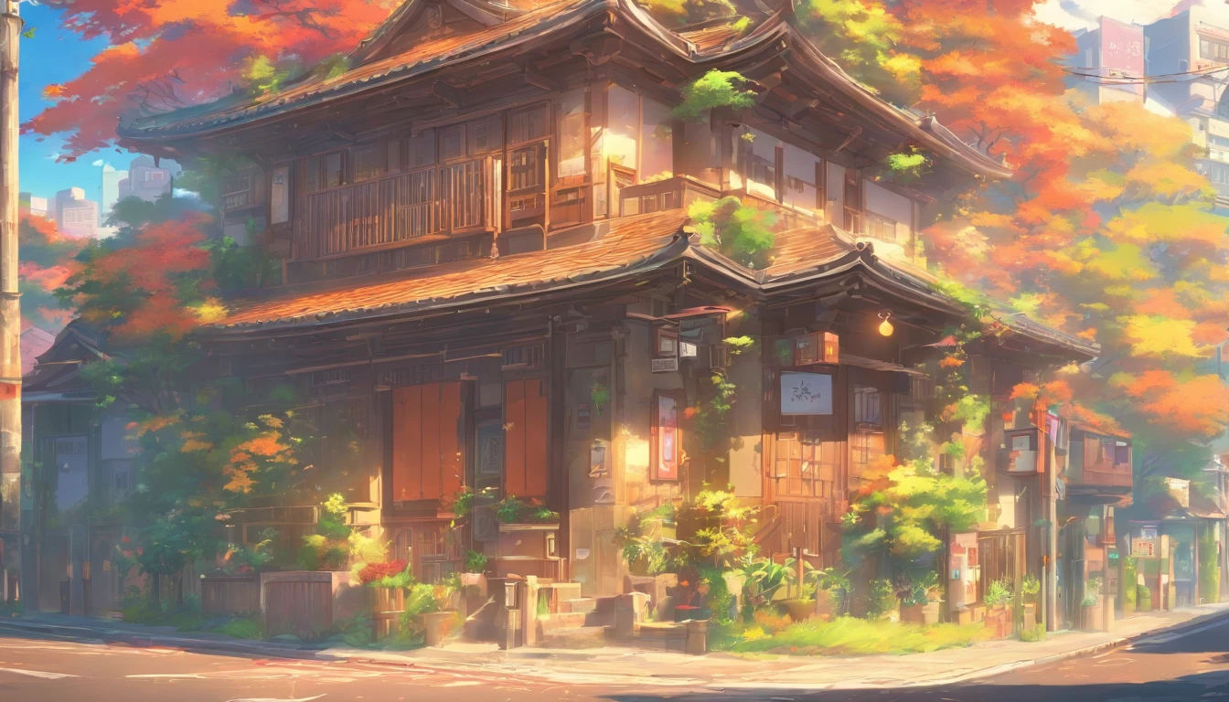 Anime - style house with a lot of windows and a lot of plants - SeaArt AI