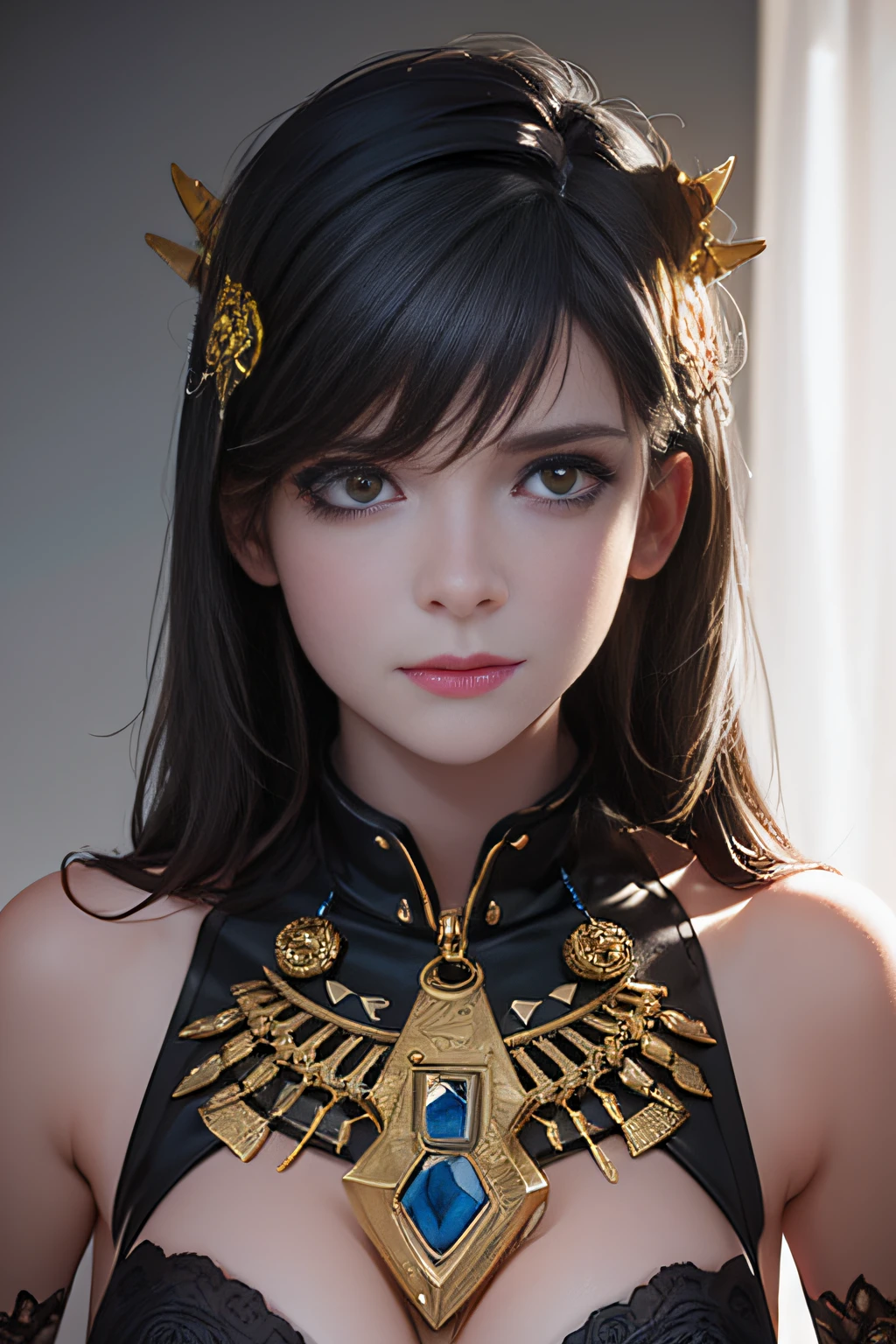 1mechanical girl,((ultra realistic details)), portrait, global illumination, shadows, octane render, 8k, ultra sharp,metal,intricate, ornaments detailed, cold colors, egypician detail, highly intricate details, realistic light, trending on cgsociety, glowing eyes, facing camera, neon details, machanical limbs,blood vessels connected to tubes,mechanical vertebra attaching to back,mechanical cervial attaching to neck,sitting,wires and cables connecting to head, look at viewer