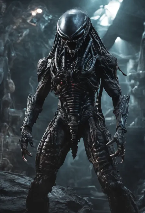 Alien Predator，Battle form，fully body photo，Delicate picture - SeaArt AI