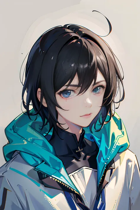 1boy, , Looking At Other, hair messy, Trending in art stations, 8K resolution, Highly detailed, Anatomically correct, Sharp Image, Digital Painting, Concept art, Pixiv Trends, Shinkai Makoto style,hoods