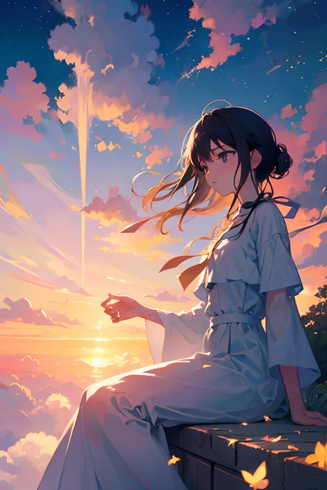 Create exquisite illustrations reminiscent of Makoto Shinkai's style, It has ultra-fine details and top-notch quality. Create an...