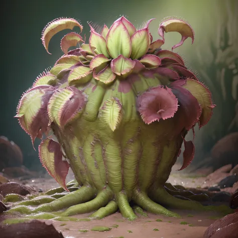 plant, big plant, flower, organic plant, flesh plant, evil plant, rotten plant