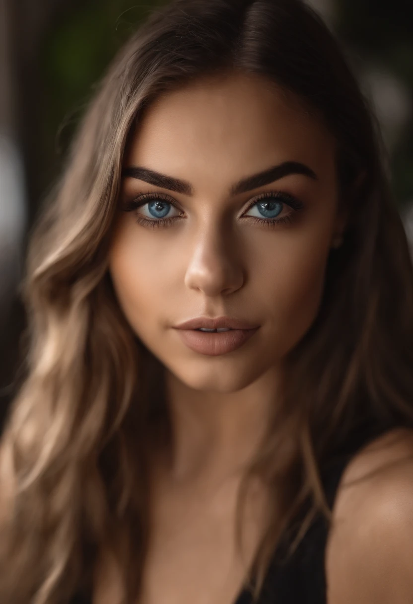 A close up of a woman with long hair and blue eyes - SeaArt AI