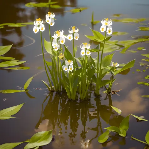 Sagittaria beautiful water flower plant