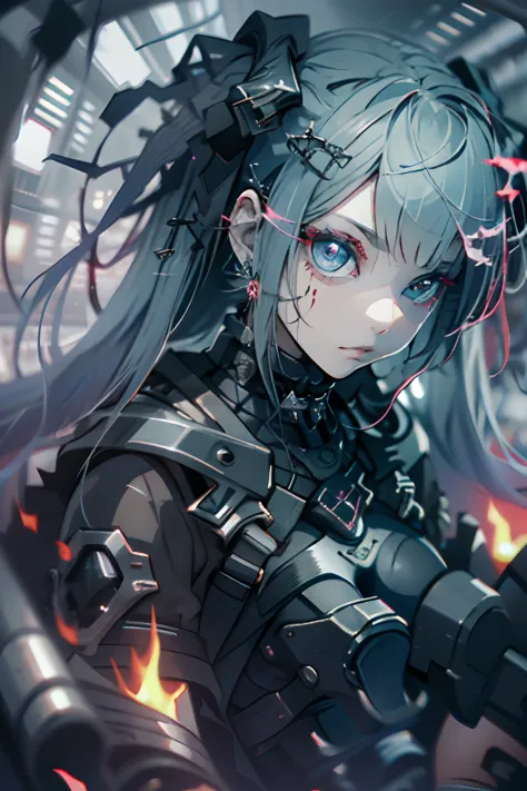 goth_punk, 1girl in, 独奏,、top-quality, Photorealistic, An ultra-fine illustrations, beautiful attractive anime girl, miku hatsune...