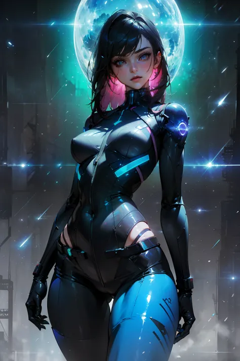 (((from face to the waist:1. 3)), (((beauty slim shape)))) best quality, hyperrealistic masterpiece, astonish anime beauty tight cyberpunk mech suit superheroine, portrait photorealist, perfect and realist skin, glowing sharp vivid colors eyes, HDR, 4k