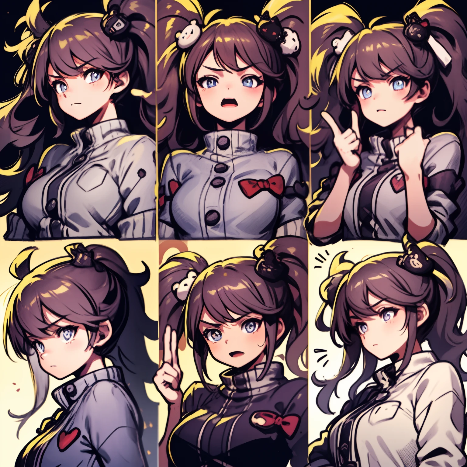 1 Cute Girl，9 tables，9 poses and expressions，Different emotions，10