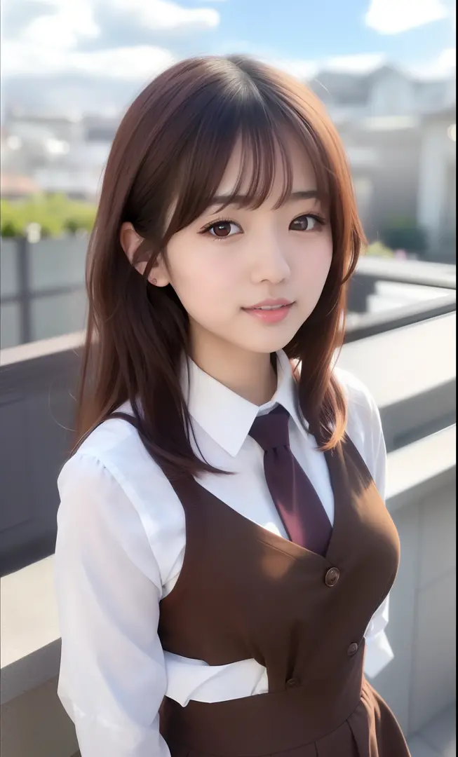 arafed asian woman in a brown dress and white shirt, anime girl in real life, beautiful japanese girls face, sakimichan, chiho, 奈良美智, nishimiya shouko, young pretty gravure idol, sakimi chan, with cute - fine - face, japanese model, shikamimi