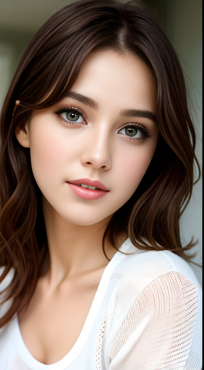 bule、full bodyesbian、bustup、Photo of a young girl、model shoot tyle、A brown-haired、short detailed hair、(looki at viewer:1.2)、(Detailed pupils:1.3)、(Natural soft light)、(魅惑的)、 [:(Film grains、25mm、f / 1,2、degrees of freedom、bokeh dof、beautiful countenance、Ultra-delicate skin、Perfect glowing eyes、skin pore、Soft hair、Muscle tone and definition、Stitching of fabrics、Fabric texture、Wood grain、Stone texture、Well-defined pupils、Protruding edge ring、 high contrast eyes、Detailed features:0.7):0.7]