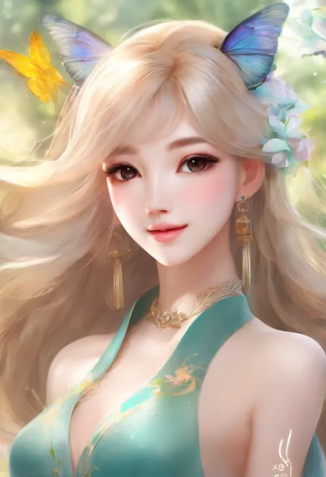 This beauty is truly stunning，She has a slender neck like a swan，The skin is as clear as snow，Like a fairy reborn from the ashes。Her big bright eyes exude wisdom and agility，It seems that it is possible to read the secrets of everyone's heart。Long eyelashe...