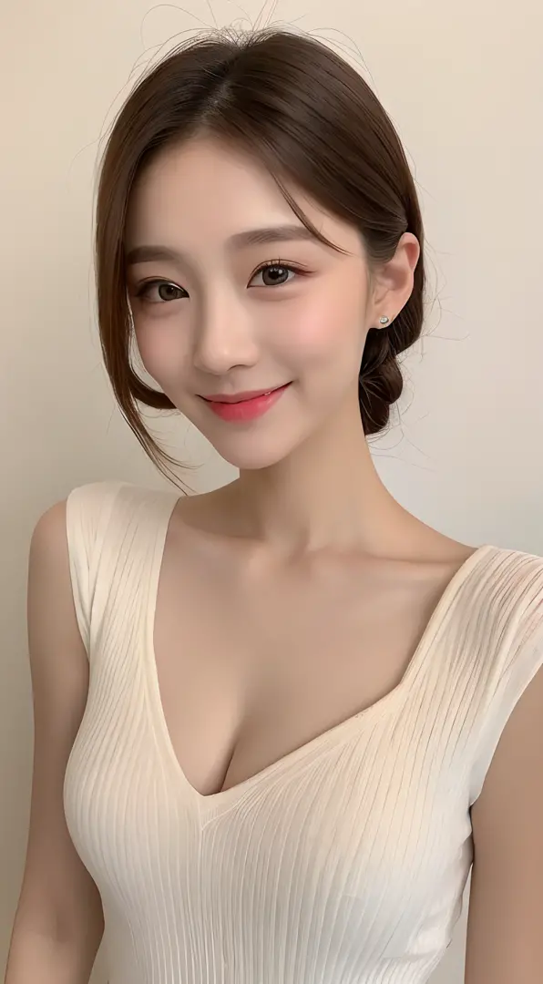 ((Best Quality, 8K, Masterpiece: 1.3)), 1girl, Slim Abs Beauty: 1.3, (Hairstyle Casual, Big Breasts: 1.2), Dress: 1.1, Super Fine Face, Delicate Eyes, Double Eyelids, Smile, Home