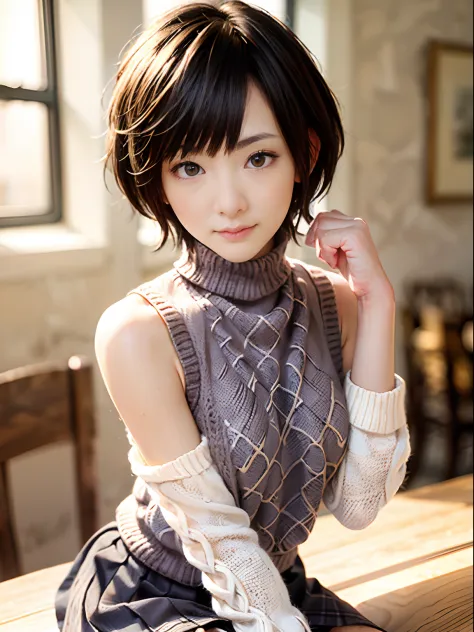 ((pixie_cut short_hair):1.2), 8K、Raw photography。top-quality、high_quality、Extreme_Detail_Photography、Eye for extreme detail、Supe...