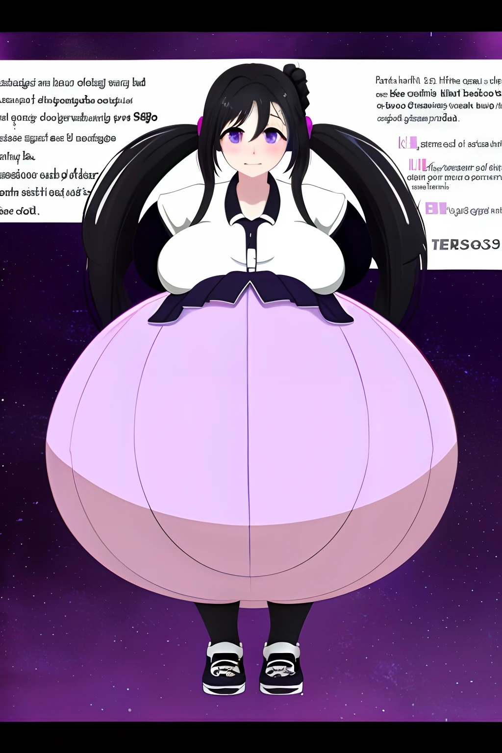 Anime girl in a pink dress sitting on a large ball - SeaArt AI