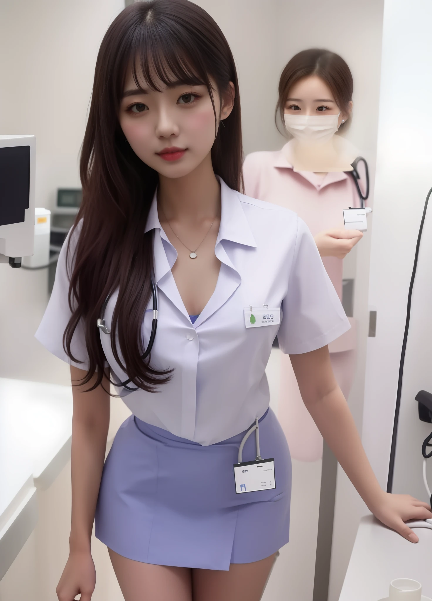 Gesundheitspfleger, Krankenschwester Mädchen, perfekte schlanke Figur，schönes Gesicht，Ganzkörperfoto