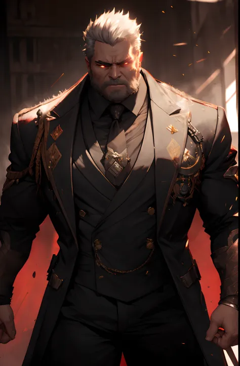 a close up of a man in a suit and tie holding a gun, wojtek fus, amazing 8k character concept art, style of raymond swanland, epic and classy portrait, epic character portrait, trending on artstation:3, concept art like ernest khalimov, unreal 5. rpg portr...