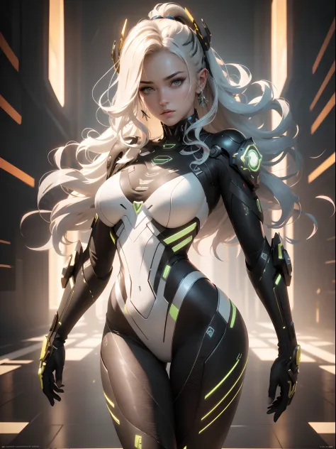 ((Best quality)), ((masterpiece)), (detailed:1.4), 3D, an image of a beautiful cyberpunk female with thick voluminous hair,light...