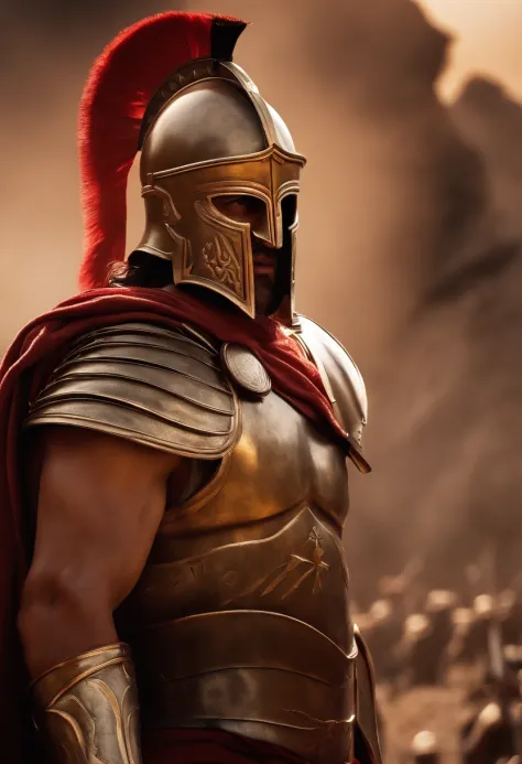 spartan warrior, dying on battlefield , bloody armor, epic, 8k, The year is 480 BCE, and the Persian Empire, led by King Xerxes I, has set its sights on conquering Greece. Standing in their way is a small force of Greek soldiers, led by the fearless King L...
