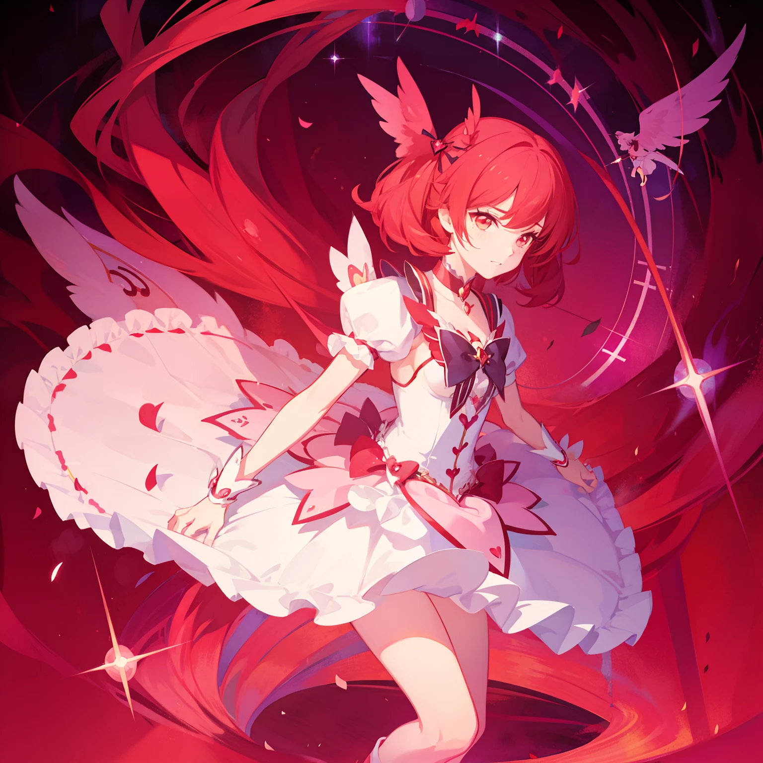 magical girl, mahou shojo, red theme