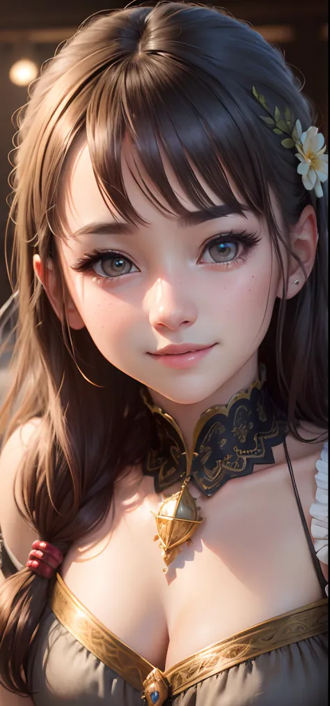 (8K), (Best Quality), (masutepiece:1.2), (Realistic), (Photorealistic:1.37), Ultra-detailed, 1girll, Cute, Smile, Closed mouth, Beautiful detailed eyes, beautiful detailed nose