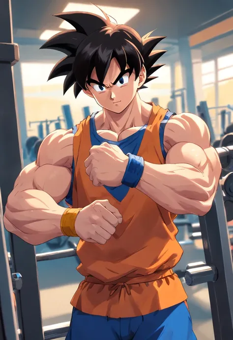 a detailed illustration of Yamcha Dragon Ball Z, in gym clothes ...