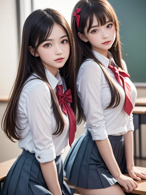(2young girls), (highly detailed Beautiful face), Amazing face and eyes, (Best Quality:1.4), (Ultra-detailed), (extremely detail...