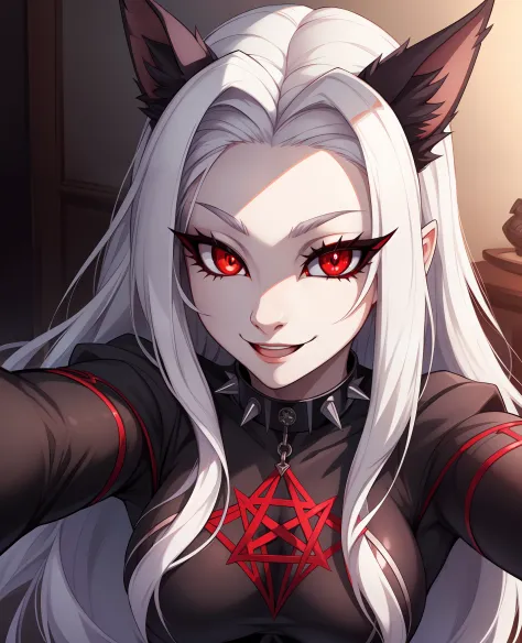 masterpiece, best quality, face portrait of a female anthro loona hellhound, loonacroptop, detailed face, (detailed eyes, slit p...