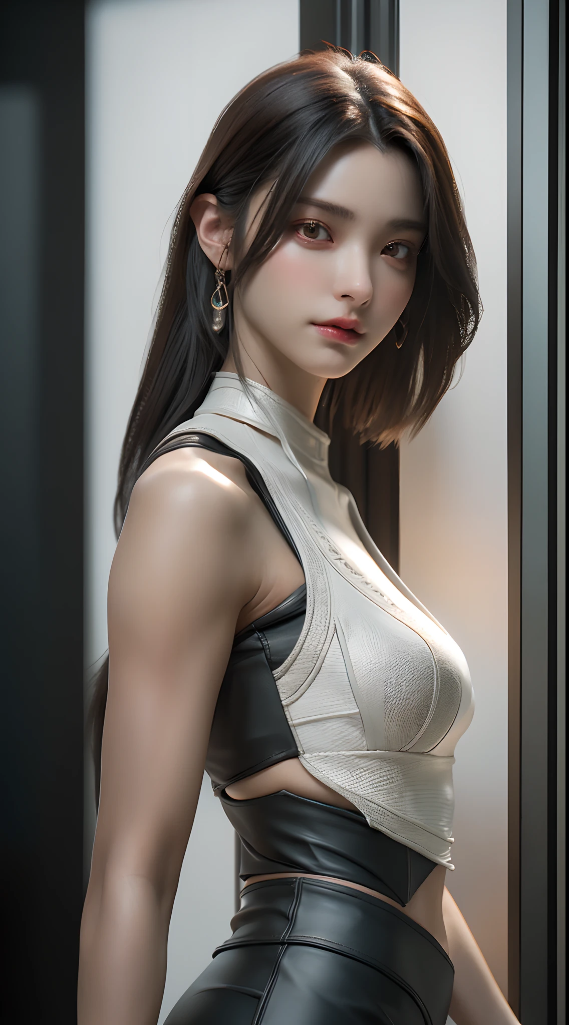 ((Best quality)), ((masterpiece)), (detailed:1.4), 3D, an image of a beautiful cyberpunk female,HDR (High Dynamic Range),Ray Tracing,NVIDIA RTX,Super-Resolution,Unreal 5,Subsurface scattering,PBR Texturing,Post-processing,Anisotropic Filtering,Depth-of-field,Maximum clarity and sharpness,Multi-layered textures,Albedo and Specular maps,Surface shading,Accurate simulation of light-material interaction,Perfect proportions,Octane Render,Two-tone lighting,Wide aperture,Low ISO,White balance,Rule of thirds,8K RAW,