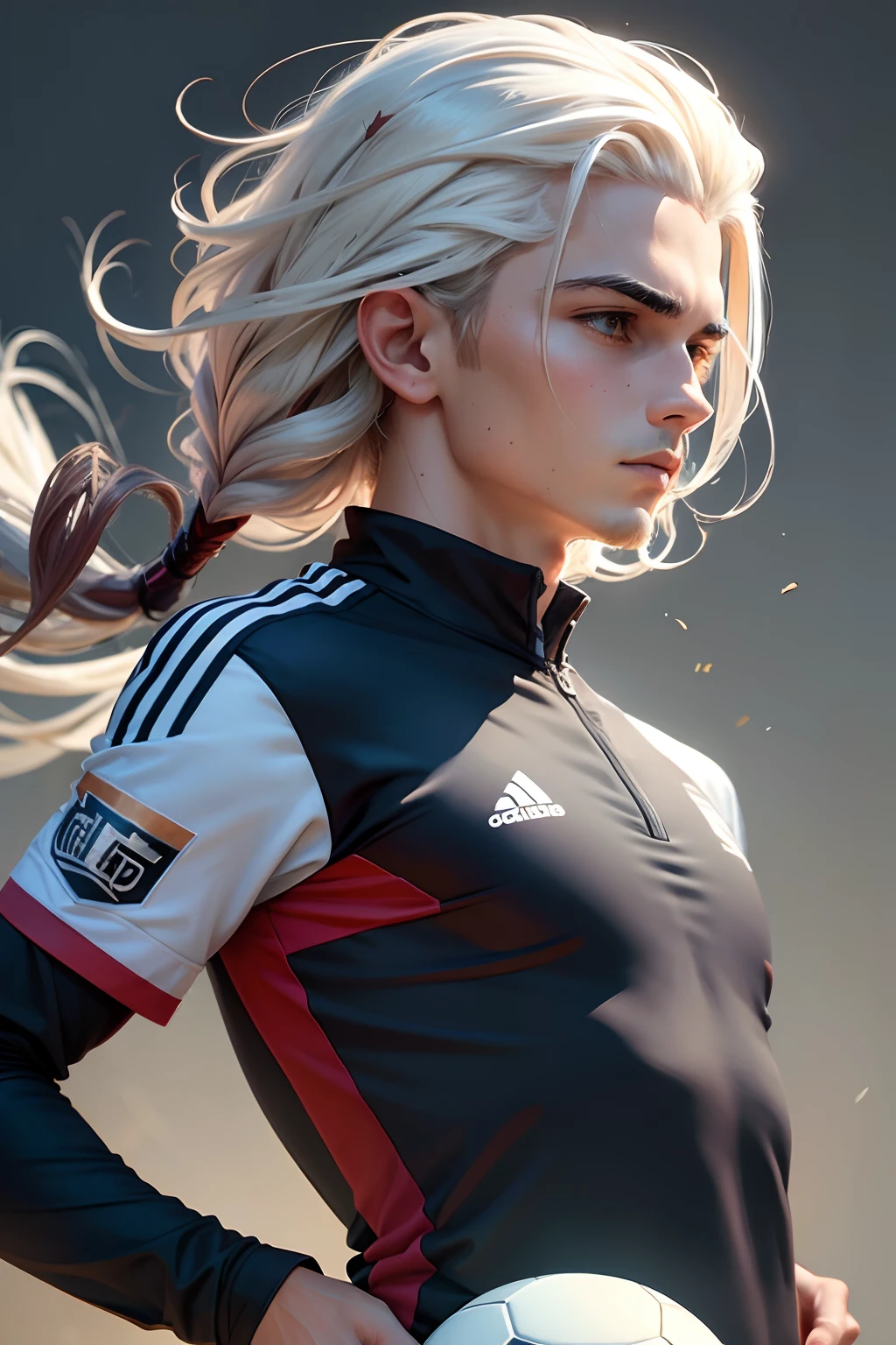 homen, white hair, Uniform Soccer