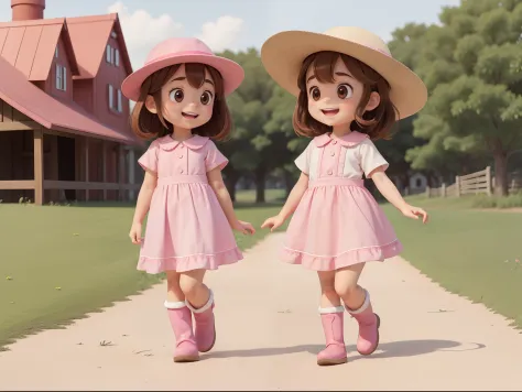 "a little girl walking, character animation frames, with an identical character design in each frame. the little girl is alone, ...