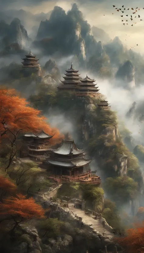 Hengshan Mountain, which is definitely a dreamy scene in a fairyland ...