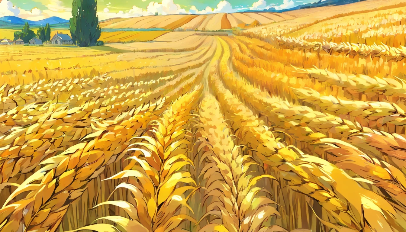 von gogh, Harvest wheat autumn nail field - SeaArt AI