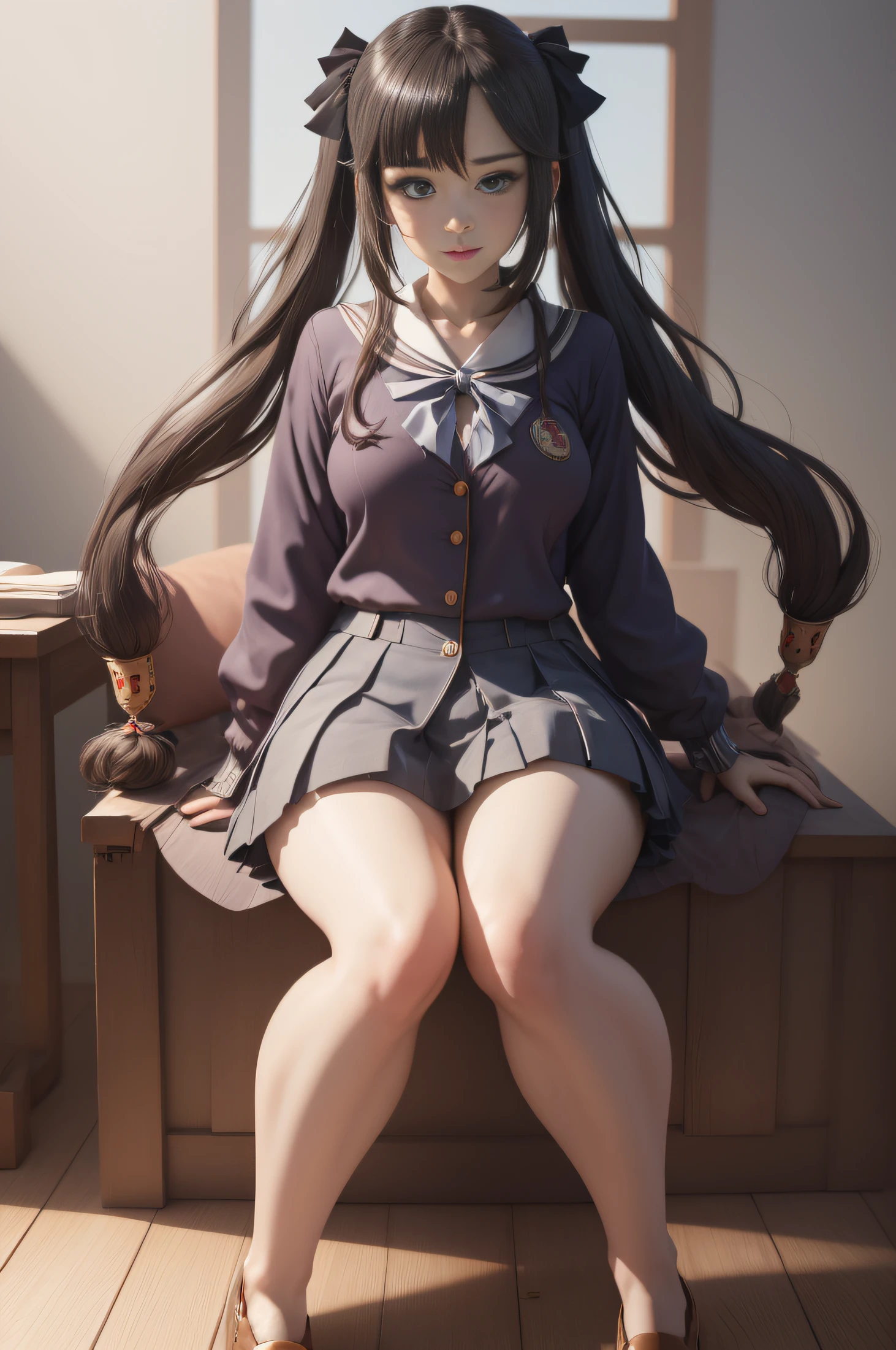 A girl in a school uniform squatted down, Девушка spread her legs, high , short skirt, The blouse is unbuttoned, You can see the underpants, little chest, Miniature figure, model figure, Slim waist, Embarrassment, sexuality, Cute beautiful anime woman, detailed digital anime art, beautiful anime girl, beautiful anime girl, Anime with small details, Best Quality, Masterpiece, Ultra-detailed, Beautiful, hight resolution, Original,CG 8K ультрареалистичный, perfect artwork, beatiful face, Face Clean, Skin, hyper realistic, Ultra Detailed, A detailed eye, dramatic  lighting, (Realistic) Realistic, Full HD, Best Quality, Best Quality, Beautiful lighting, (8k wallpaper of extremely detailed CG unit), High Details, sharp-focus, The art of dramatic and photorealistic painting, beautiful smile,